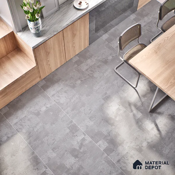 Grey Stone Floor & Wall Tile TL 07008 Prestige Evardo Gris 2 ft x 4 ft Vitrified Carving Matte Finish - 9 mm | 4 Random Design | Suitable for Living Room, Bedroom, Bathroom (Sample)