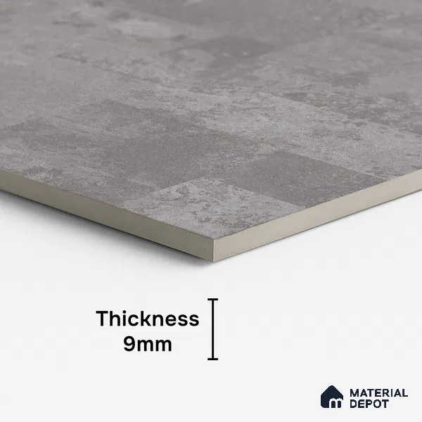 Grey Stone Floor & Wall Tile TL 07008 Prestige Evardo Gris 2 ft x 4 ft Vitrified Carving Matte Finish - 9 mm | 4 Random Design | Suitable for Living Room, Bedroom, Bathroom (Sample)