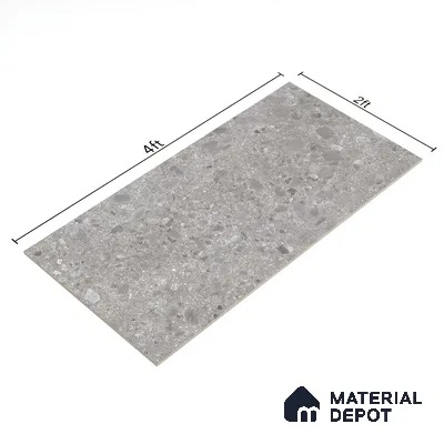 Grey Stone Floor & Wall Tile TL 06889 Prestige Ceppo Gris 2 ft x 4 ft Vitrified Carving Matte Finish - 9 mm | 4 Random Design | Suitable for Living Room, Bedroom, Bathroom