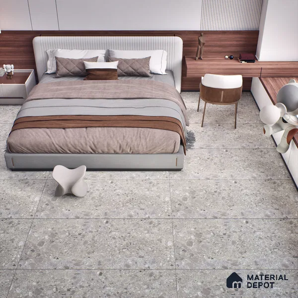Grey Stone Floor & Wall Tile TL 06889 Prestige Ceppo Gris 2 ft x 4 ft Vitrified Carving Matte Finish - 9 mm | 4 Random Design | Suitable for Living Room, Bedroom, Bathroom