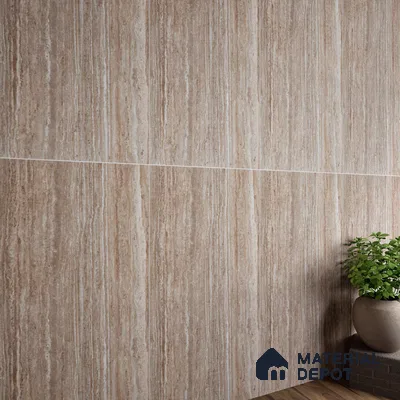 Brown Marble Floor & Wall Tile TL 06967 Prestige  2 ft x 4 ft Vitrified Carving Matte Finish - 9 mm | 6 Random Design | Suitable for Living Room, Bedroom, Bathroom (Sample)