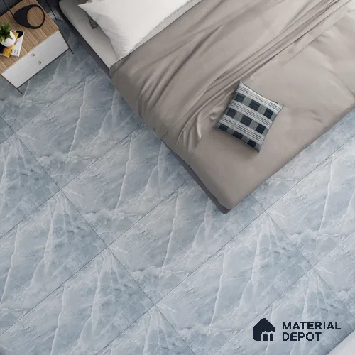 Blue Marble Floor & Wall Tile TL 06873 Prestige  2 ft x 4 ft Vitrified Carving Matte Finish - 9 mm | 6 Random Design | Suitable for Living Room, Bedroom, Bathroom