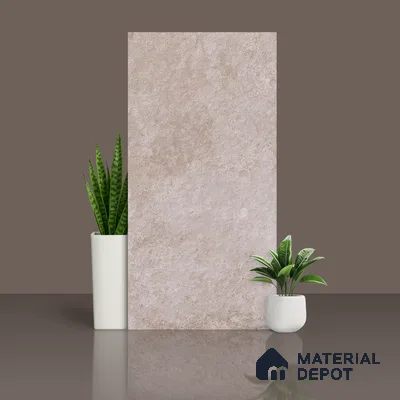 Brown Stone Floor & Wall Tile TL 06880 Prestige Arfine Sand 2 ft x 4 ft Vitrified Carving Matte Finish - 9 mm | 8 Random Design | Suitable for Living Room, Bedroom, Bathroom (Sample)