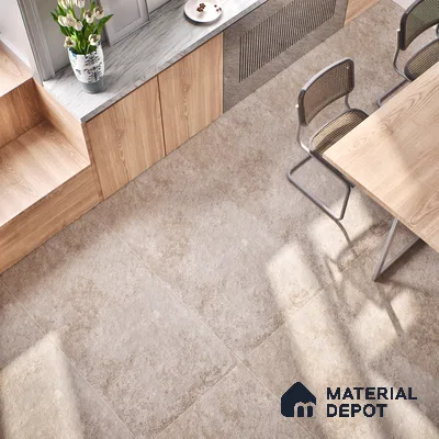 Brown Stone Floor & Wall Tile TL 06880 Prestige Arfine Sand 2 ft x 4 ft Vitrified Carving Matte Finish - 9 mm | 8 Random Design | Suitable for Living Room, Bedroom, Bathroom (Sample)