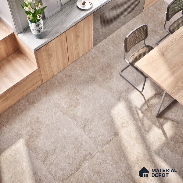 Brown Stone Floor & Wall Tile TL 06880 Prestige Arfine Sand 2 ft x 4 ft Vitrified Carving Matte Finish - 9 mm | 8 Random Design | Suitable for Living Room, Bedroom, Bathroom (Sample)