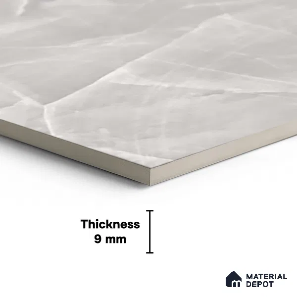 Grey Marble Floor & Wall Tile TL 10754 Prestige Opal Grey 2 ft x 4 ft Vitrified Carving Matte Finish - 9 mm | 4 Random Design | Suitable for Living Room, Bedroom, Bathroom