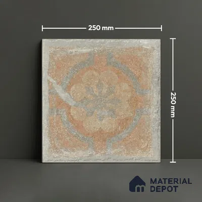 Stone Floor Tile TL 10102 D Modulo Grey Decor 10 x 10 inch Matte Finish Vitrified Anti Skid Tile - 12 mm | 8 Random Design | Suitable For Balcony, Patio, Bathroom