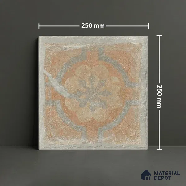 Stone Floor Tile TL 10102 D Modulo Grey Decor 10 x 10 inch Matte Finish Vitrified Anti Skid Tile - 12 mm | 8 Random Design | Suitable For Balcony, Patio, Bathroom
