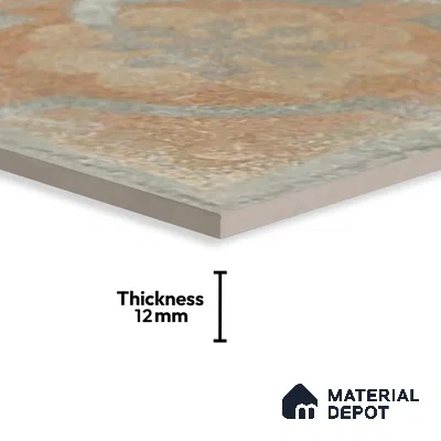 Stone Floor Tile TL 10102 D Modulo Grey Decor 10 x 10 inch Matte Finish Vitrified Anti Skid Tile - 12 mm | 8 Random Design | Suitable For Balcony, Patio, Bathroom