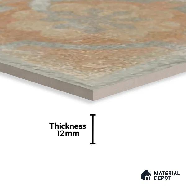 Stone Floor Tile TL 10102 D Modulo Grey Decor 10 x 10 inch Matte Finish Vitrified Anti Skid Tile - 12 mm | 8 Random Design | Suitable For Balcony, Patio, Bathroom