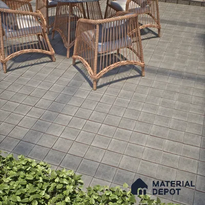 Stone Floor Tile TL 10104 C Modulo Smoke 10 x 10 inch Matte Finish Vitrified Anti Skid Tile - 12 mm | Suitable For Balcony, Patio, Bathroom