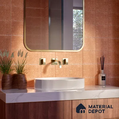 Stone Floor Tile TL 10110 C Modulo Clay 10 x 10 inch Matte Finish Vitrified Anti Skid Tile - 12 mm | Suitable For Balcony, Patio, Bathroom