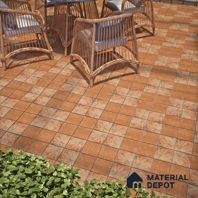 Stone Floor Tile TL 10110 C Modulo Clay 10 x 10 inch Matte Finish Vitrified Anti Skid Tile - 12 mm | Suitable For Balcony, Patio, Bathroom