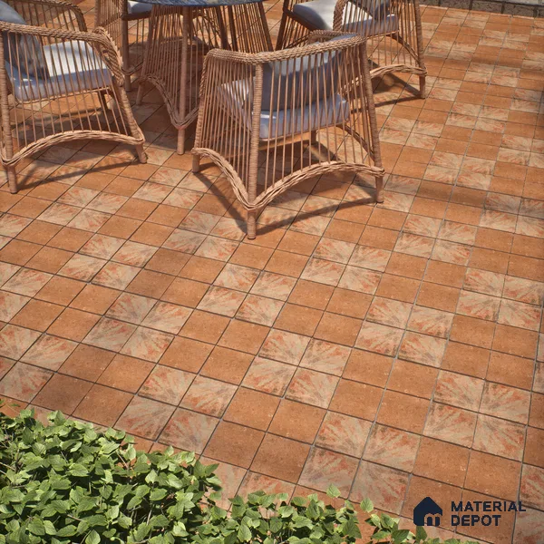 Stone Floor Tile TL 10110 C Modulo Clay 10 x 10 inch Matte Finish Vitrified Anti Skid Tile - 12 mm | Suitable For Balcony, Patio, Bathroom