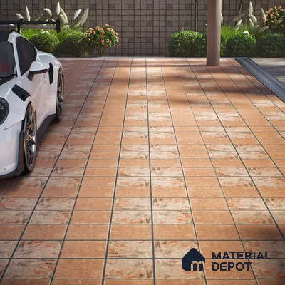 Patterned Floor Tile TL 10110 D Modulo Clay Decor 10 x 10 inch Matte Finish Vitrified Anti Skid Tile - 12 mm | 4 Random Design | Suitable For Balcony, Patio, Bathroom