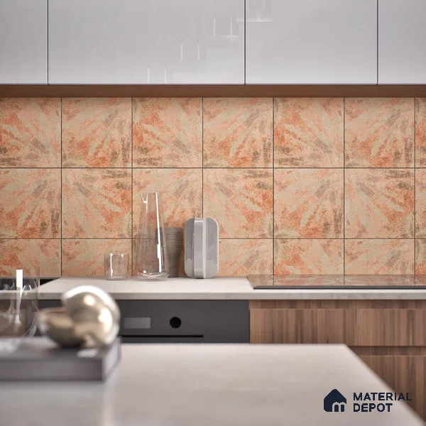 Patterned Floor Tile TL 10110 D Modulo Clay Decor 10 x 10 inch Matte Finish Vitrified Anti Skid Tile - 12 mm | 4 Random Design | Suitable For Balcony, Patio, Bathroom