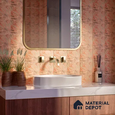 Patterned Floor Tile TL 10110 D Modulo Clay Decor 10 x 10 inch Matte Finish Vitrified Anti Skid Tile - 12 mm | 4 Random Design | Suitable For Balcony, Patio, Bathroom
