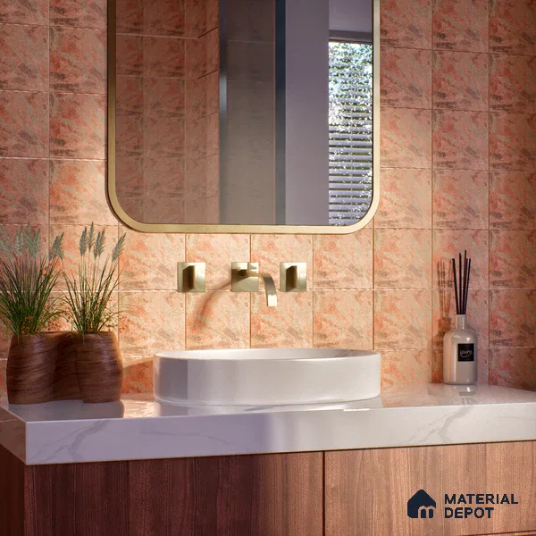 Patterned Floor Tile TL 10110 D Modulo Clay Decor 10 x 10 inch Matte Finish Vitrified Anti Skid Tile - 12 mm | 4 Random Design | Suitable For Balcony, Patio, Bathroom