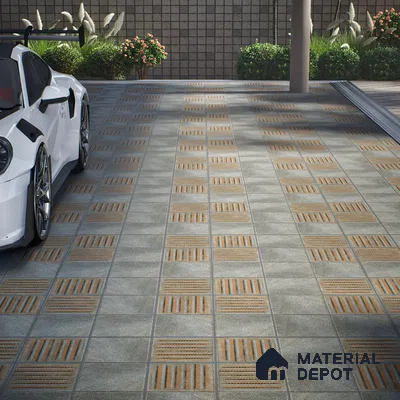 Stone Floor Tile TL 10107 C Modulo Thunder 10 x 10 inch Matte Finish Vitrified Anti Skid Tile - 12 mm | Suitable For Balcony, Patio, Bathroom