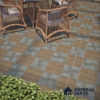 Patterned Floor Tile TL 10107 D Modulo Thunder Decor 10 x 10 inch Matte Finish Vitrified Anti Skid Tile - 12 mm | 4 Random Design | Suitable For Balcony, Patio, Bathroom