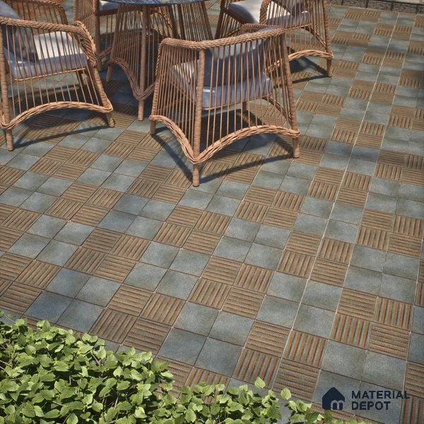 Patterned Floor Tile TL 10107 D Modulo Thunder Decor 10 x 10 inch Matte Finish Vitrified Anti Skid Tile - 12 mm | 4 Random Design | Suitable For Balcony, Patio, Bathroom