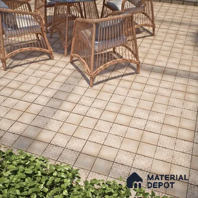 Stone Floor Tile TL 10106 C Modulo Pearl 10 x 10 inch Matte Finish Vitrified Anti Skid Tile - 12 mm | Suitable For Balcony, Patio, Bathroom