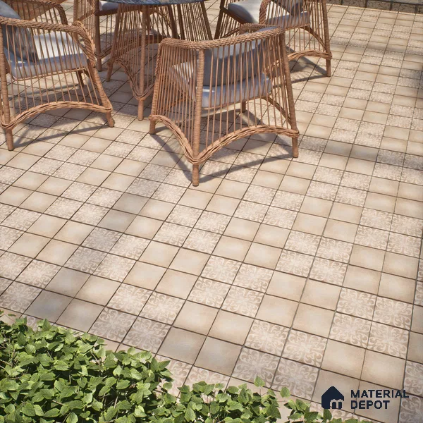 Subway Floor Tile TL 10106 D Modulo Pearl Decor 10 x 10 inch Matte Finish Vitrified Anti Skid Tile - 12 mm | 4 Random Design | Suitable For Balcony, Patio, Outdoor (Sample)