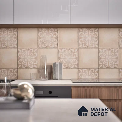 Subway Floor Tile TL 10106 D Modulo Pearl Decor 10 x 10 inch Matte Finish Vitrified Anti Skid Tile - 12 mm | 4 Random Design | Suitable For Balcony, Patio, Outdoor (Sample)
