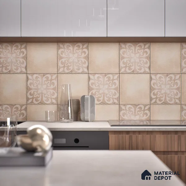 Subway Floor Tile TL 10106 D Modulo Pearl Decor 10 x 10 inch Matte Finish Vitrified Anti Skid Tile - 12 mm | 4 Random Design | Suitable For Balcony, Patio, Outdoor (Sample)