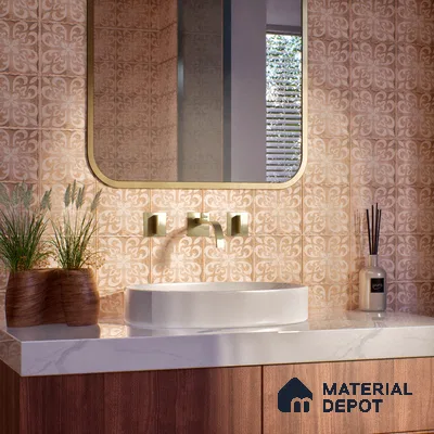 Subway Floor Tile TL 10106 D Modulo Pearl Decor 10 x 10 inch Matte Finish Vitrified Anti Skid Tile - 12 mm | 4 Random Design | Suitable For Balcony, Patio, Outdoor (Sample)
