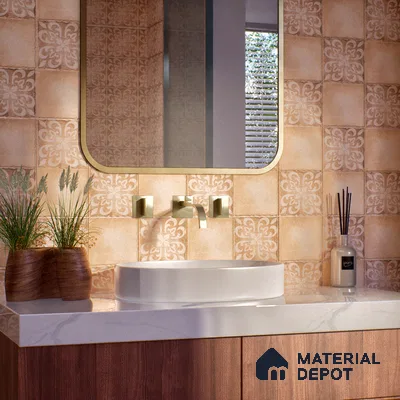 Subway Floor Tile TL 10106 D Modulo Pearl Decor 10 x 10 inch Matte Finish Vitrified Anti Skid Tile - 12 mm | 4 Random Design | Suitable For Balcony, Patio, Outdoor (Sample)