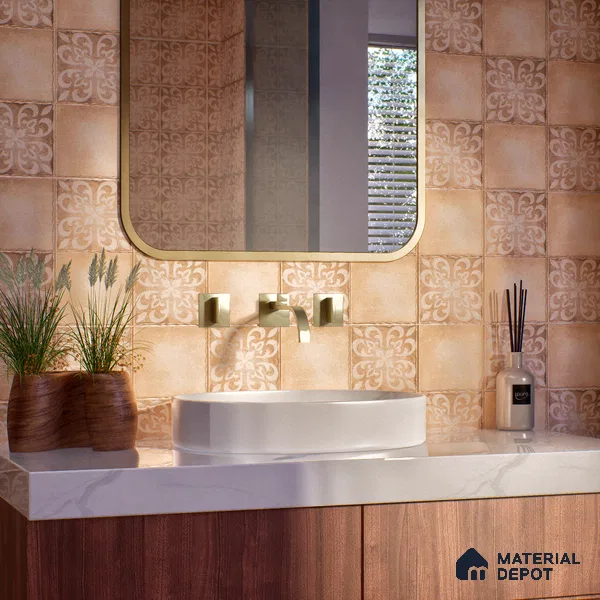 Subway Floor Tile TL 10106 D Modulo Pearl Decor 10 x 10 inch Matte Finish Vitrified Anti Skid Tile - 12 mm | 4 Random Design | Suitable For Balcony, Patio, Outdoor (Sample)