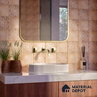 Subway Floor Tile TL 10106 D Modulo Pearl Decor 10 x 10 inch Matte Finish Vitrified Anti Skid Tile - 12 mm | 4 Random Design | Suitable For Balcony, Patio, Outdoor (Sample)