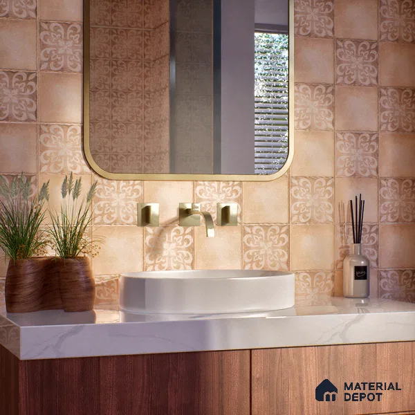 Subway Floor Tile TL 10106 D Modulo Pearl Decor 10 x 10 inch Matte Finish Vitrified Anti Skid Tile - 12 mm | 4 Random Design | Suitable For Balcony, Patio, Outdoor (Sample)