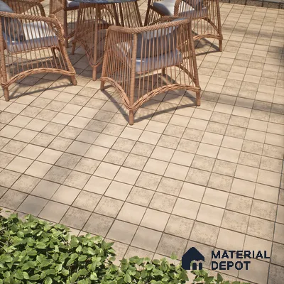Stone Floor Tile TL 10105 C Modulo Sand 10 x 10 inch Matte Finish Vitrified Anti Skid Tile - 12 mm | Suitable For Balcony, Patio, Bathroom
