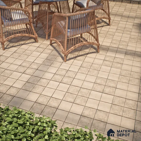 Subway Floor Tile TL 10105 D Modulo Sand Decor 10 x 10 inch Matte Finish Vitrified Anti Skid Tile - 12 mm | 4 Random Design | Suitable For Balcony, Patio, Bathroom