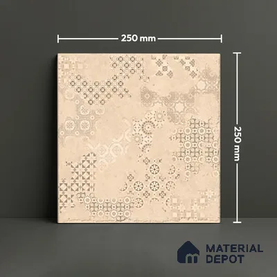 Subway Floor Tile TL 10105 D Modulo Sand Decor 10 x 10 inch Matte Finish Vitrified Anti Skid Tile - 12 mm | 4 Random Design | Suitable For Balcony, Patio, Bathroom