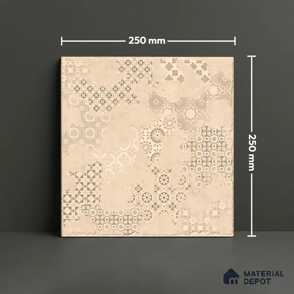 Subway Floor Tile TL 10105 D Modulo Sand Decor 10 x 10 inch Matte Finish Vitrified Anti Skid Tile - 12 mm | 4 Random Design | Suitable For Balcony, Patio, Bathroom