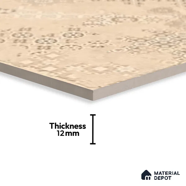 Subway Floor Tile TL 10105 D Modulo Sand Decor 10 x 10 inch Matte Finish Vitrified Anti Skid Tile - 12 mm | 4 Random Design | Suitable For Balcony, Patio, Bathroom