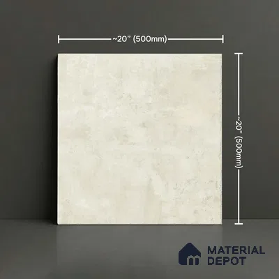 Stone Floor Tile TL 10101 Modulo Bianco 20 x 20 inch Matte Finish Vitrified Anti Skid Tile - 12 mm | Suitable For Balcony, Patio, Outdoor | Pattern Alignment May Vary | 2-3 mm Spacer is Mandatory