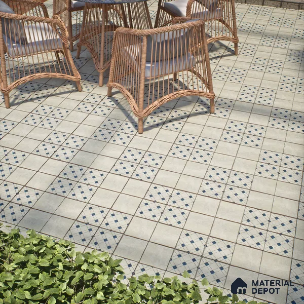 Stone Floor Tile TL 10101 C Modulo Bianco 10 x 10 inch Matte Finish Vitrified Anti Skid Tile - 12 mm | Suitable For Balcony, Patio, Bathroom