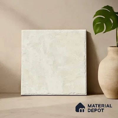 Stone Floor Tile TL 10101 C Modulo Bianco 10 x 10 inch Matte Finish Vitrified Anti Skid Tile - 12 mm | Suitable For Balcony, Patio, Bathroom