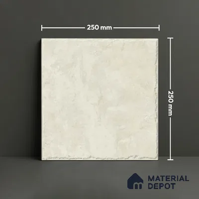Stone Floor Tile TL 10101 C Modulo Bianco 10 x 10 inch Matte Finish Vitrified Anti Skid Tile - 12 mm | Suitable For Balcony, Patio, Bathroom