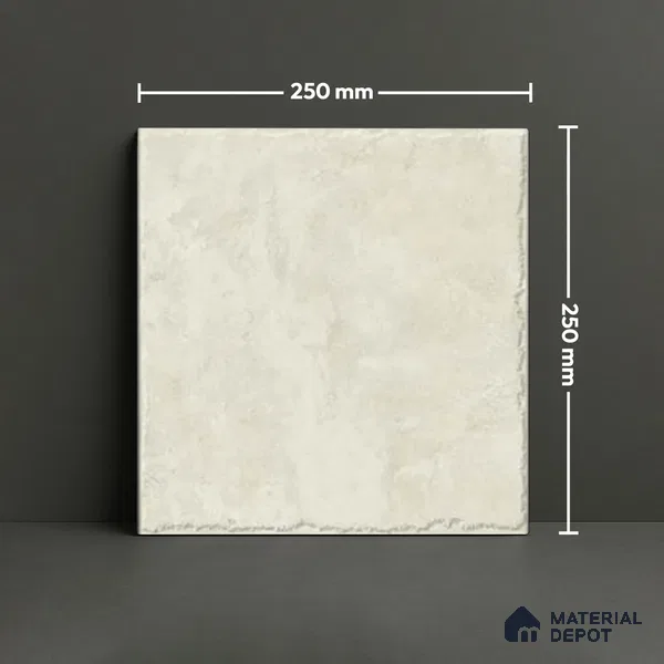 Stone Floor Tile TL 10101 C Modulo Bianco 10 x 10 inch Matte Finish Vitrified Anti Skid Tile - 12 mm | Suitable For Balcony, Patio, Bathroom