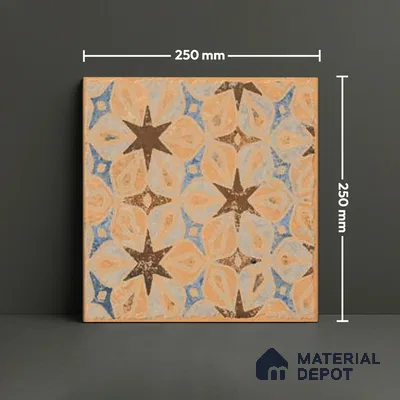 Subway Floor Tile TL 10108 D Modulo Gold Decor 10 x 10 inch Matte Finish Vitrified Anti Skid Tile - 12 mm | 8 Random Design | Suitable For Balcony, Patio, Bathroom