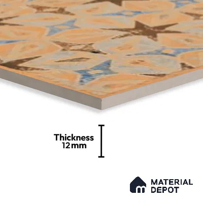 Subway Floor Tile TL 10108 D Modulo Gold Decor 10 x 10 inch Matte Finish Vitrified Anti Skid Tile - 12 mm | 8 Random Design | Suitable For Balcony, Patio, Bathroom