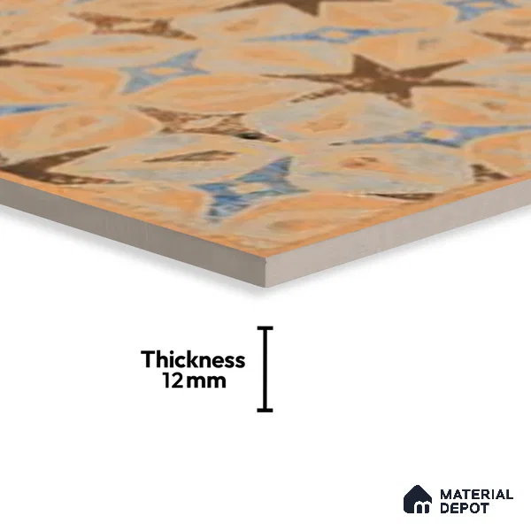 Subway Floor Tile TL 10108 D Modulo Gold Decor 10 x 10 inch Matte Finish Vitrified Anti Skid Tile - 12 mm | 8 Random Design | Suitable For Balcony, Patio, Bathroom