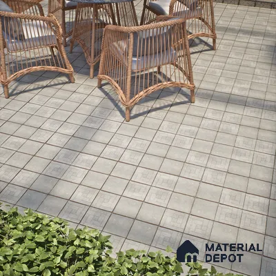 Stone Floor Tile TL 10103 C Modulo Cemento 10 x 10 inch Matte Finish Vitrified Anti Skid Tile - 12 mm | Suitable For Balcony, Patio, Bathroom