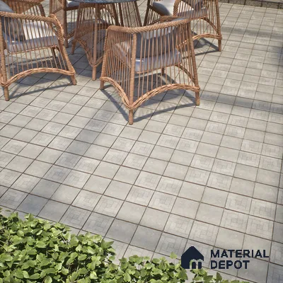 Stone Floor Tile TL 10103 D Modulo Cemento Decor 10 x 10 inch Matte Finish Vitrified Anti Skid Tile - 12 mm | 8 Random Design | Suitable For Balcony, Patio, Bathroom