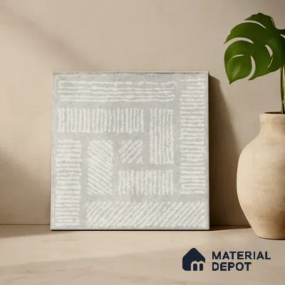 Stone Floor Tile TL 10103 D Modulo Cemento Decor 10 x 10 inch Matte Finish Vitrified Anti Skid Tile - 12 mm | 8 Random Design | Suitable For Balcony, Patio, Bathroom